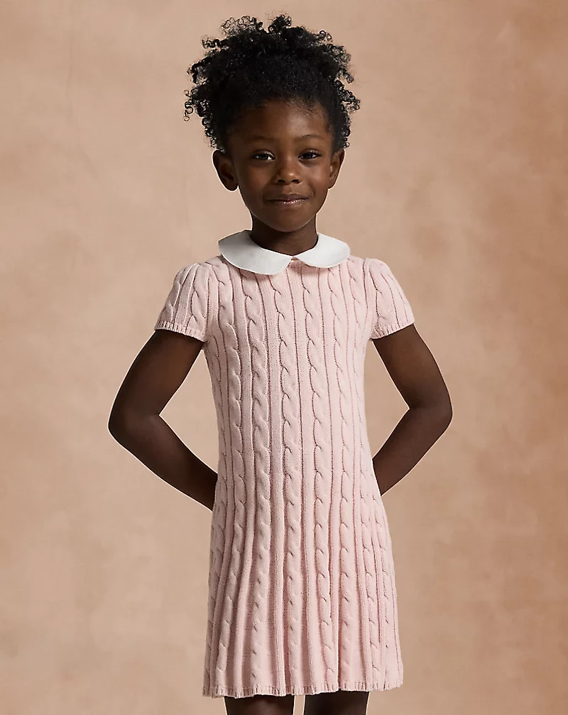Cable-Knit Cotton Sweater Dress