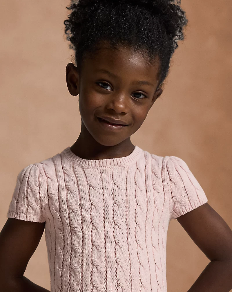 Cable-Knit Cotton Sweater Dress