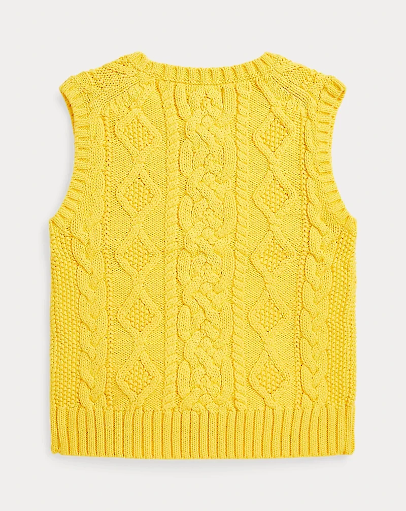Aran-Knit Cotton Sweater Vest