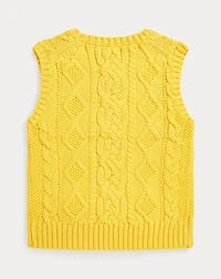 Aran-Knit Cotton Sweater Vest