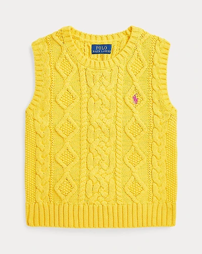 Aran-Knit Cotton Sweater Vest