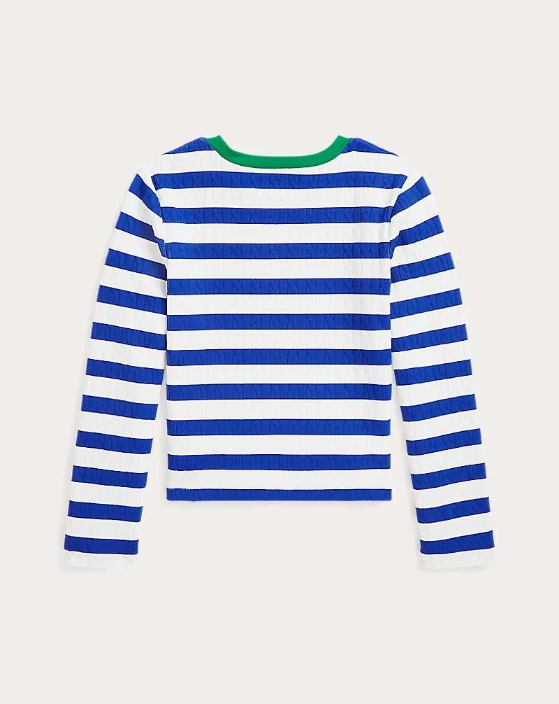 Striped Double-Knit Rash Guard