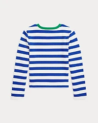 Striped Double-Knit Rash Guard
