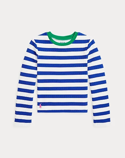 Striped Double-Knit Rash Guard