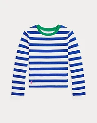 Striped Double-Knit Rash Guard