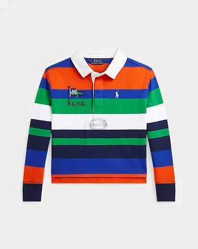 Striped Cotton Jersey Boxy Rugby Shirt