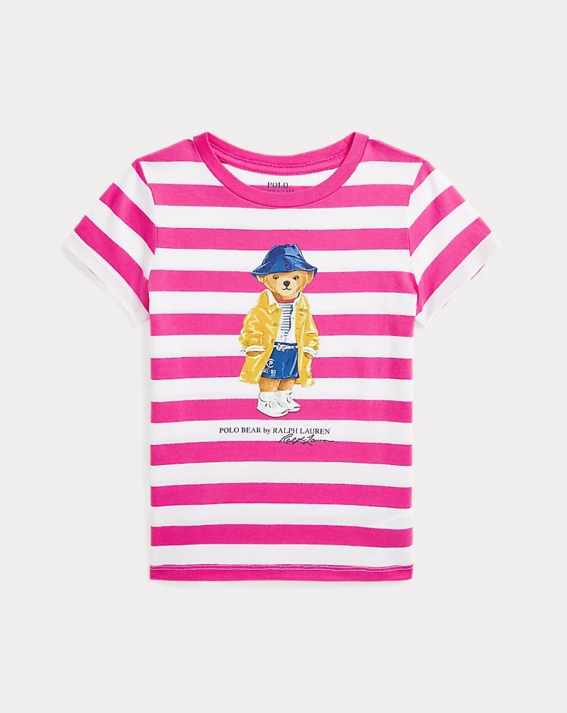 Striped Polo Bear Cotton Jersey Tee