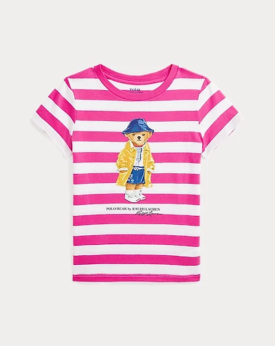 Striped Polo Bear Cotton Jersey Tee