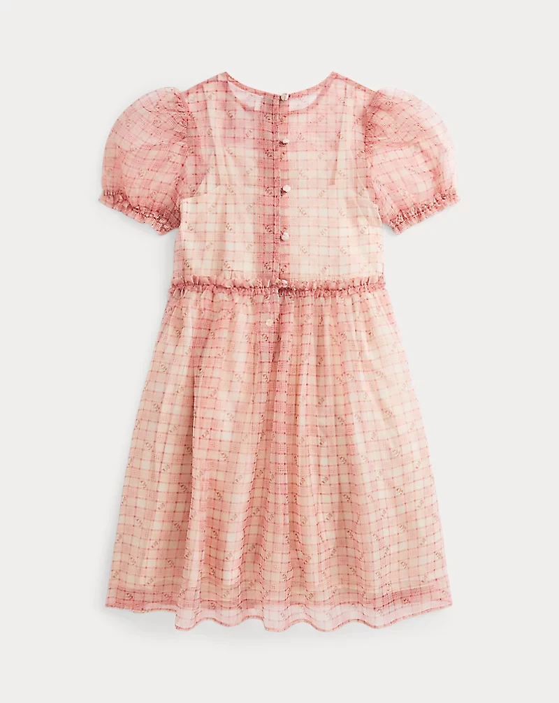 Floral Plaid Organza Dress