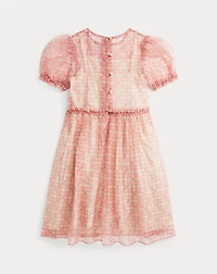 Floral Plaid Organza Dress