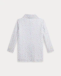 Floral Seersucker Trench Coat