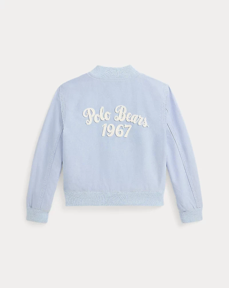 Polo Bears Cotton Oxford Baseball Jacket