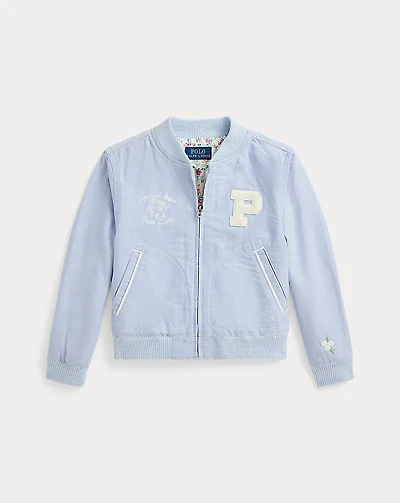 Polo Bears Cotton Oxford Baseball Jacket
