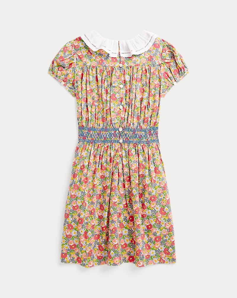 Floral Smocked Cotton Batiste Dress