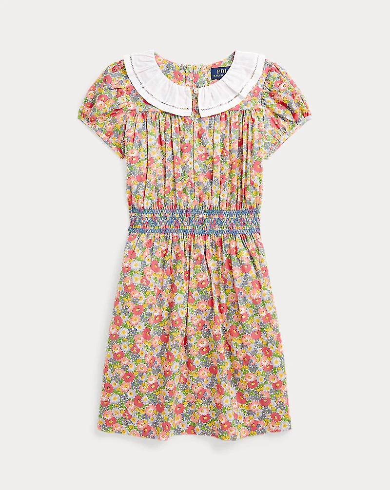 Floral Smocked Cotton Batiste Dress
