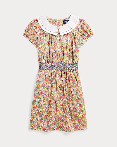 Floral Smocked Cotton Batiste Dress