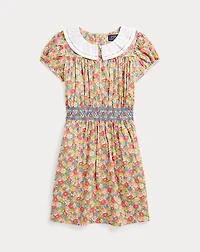 Floral Smocked Cotton Batiste Dress
