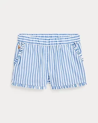 Striped Ruffled Cotton Short