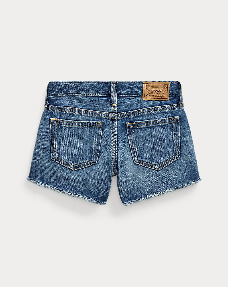 Distressed Cotton Denim Short