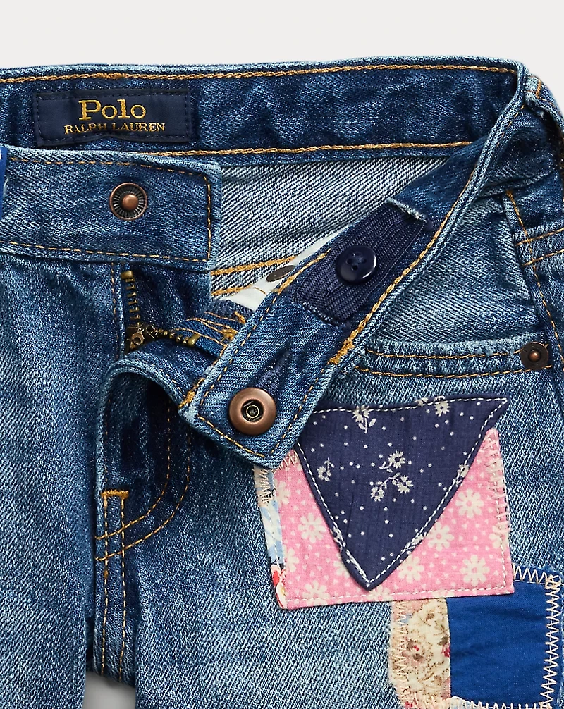 Distressed Cotton Denim Short