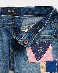 Distressed Cotton Denim Short