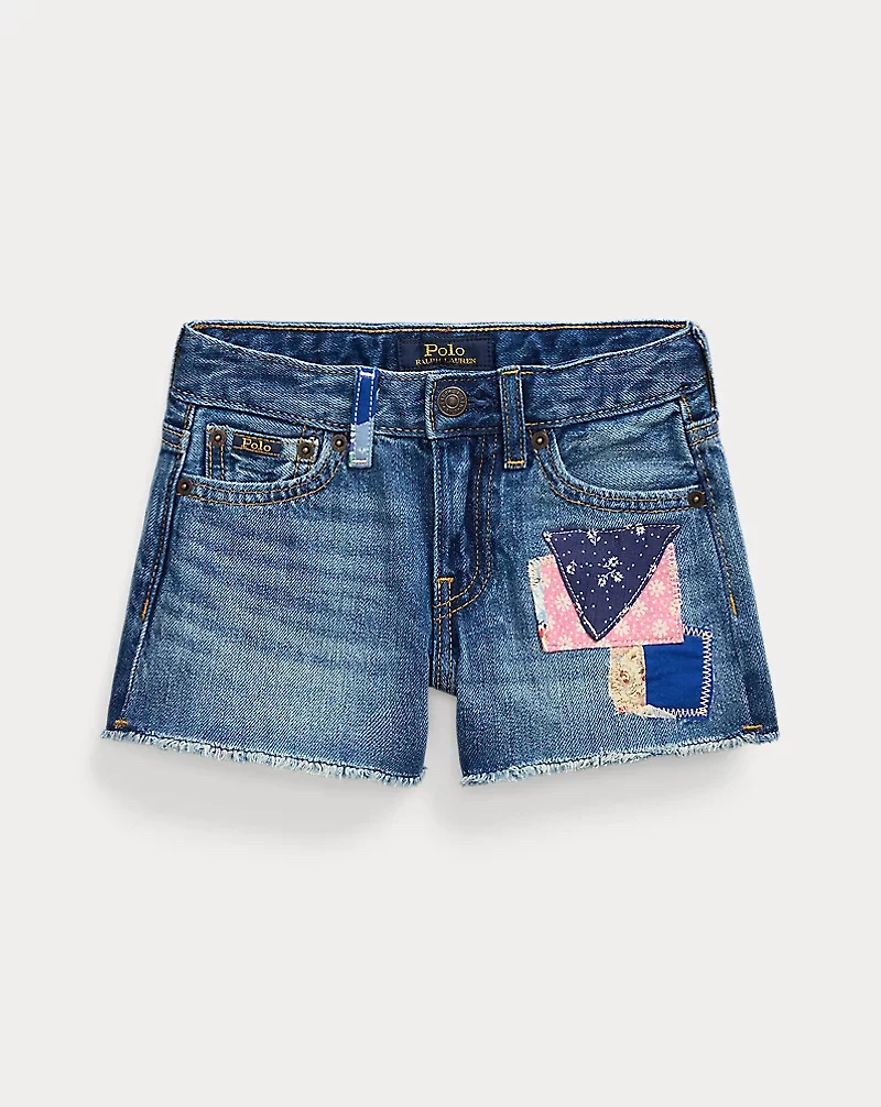 Distressed Cotton Denim Short