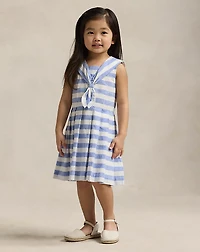Striped Linen-Cotton Sailor Dress