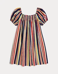 Striped Smocked Cotton Dress
