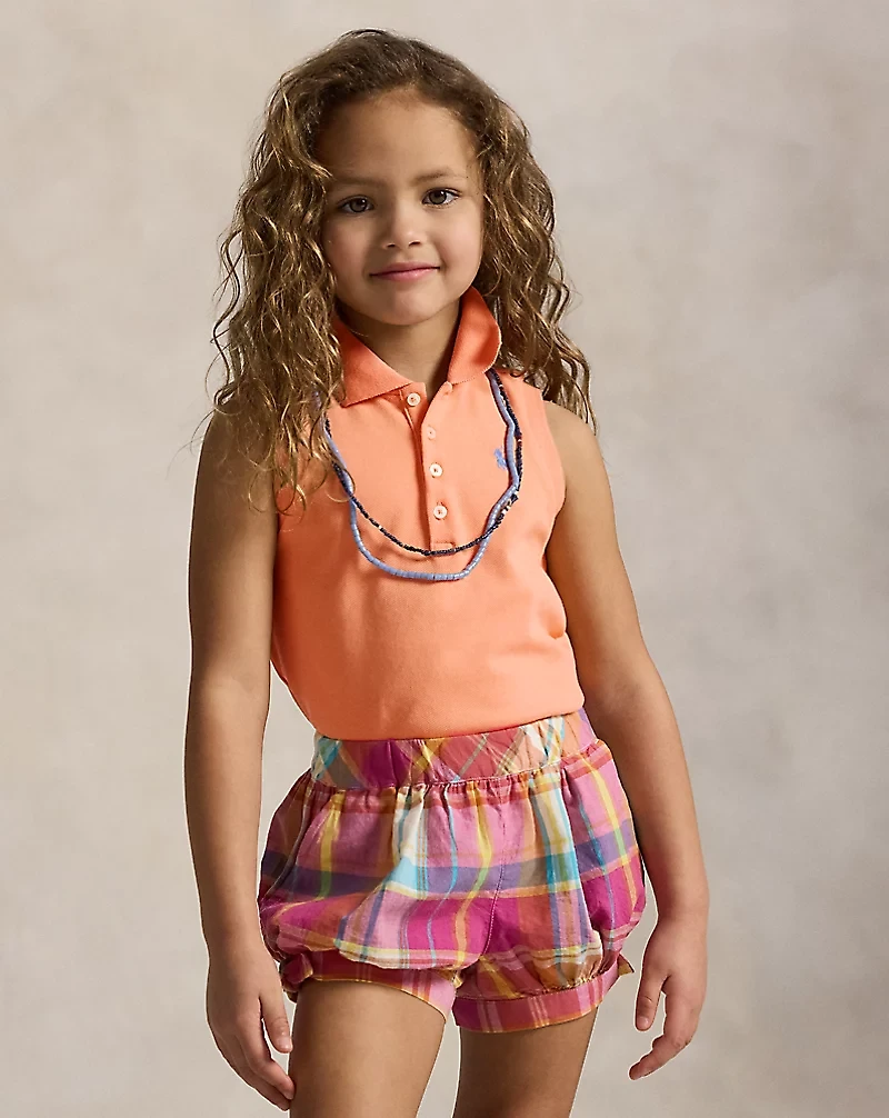 Stretch Mesh Sleeveless Polo Shirt