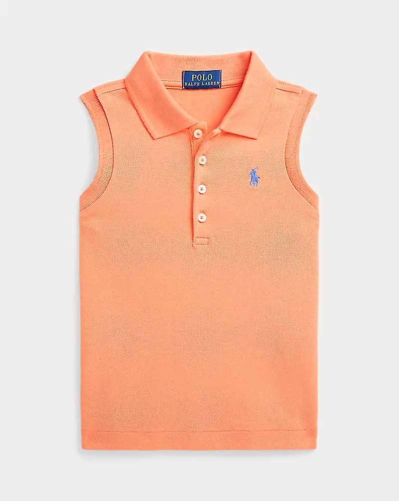 Stretch Mesh Sleeveless Polo Shirt
