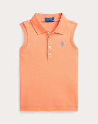 Stretch Mesh Sleeveless Polo Shirt