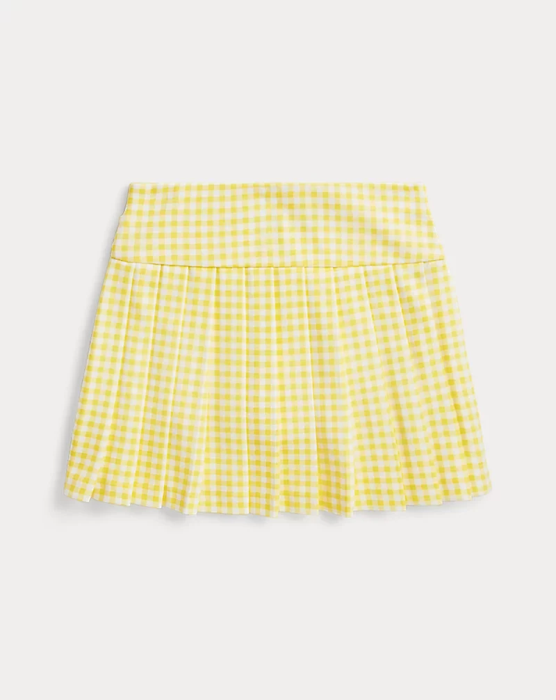 Gingham Pleated Ponte Skort