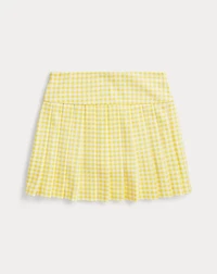 Gingham Pleated Ponte Skort