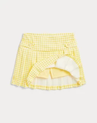 Gingham Pleated Ponte Skort