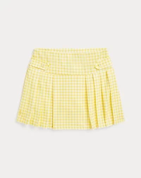 Gingham Pleated Ponte Skort
