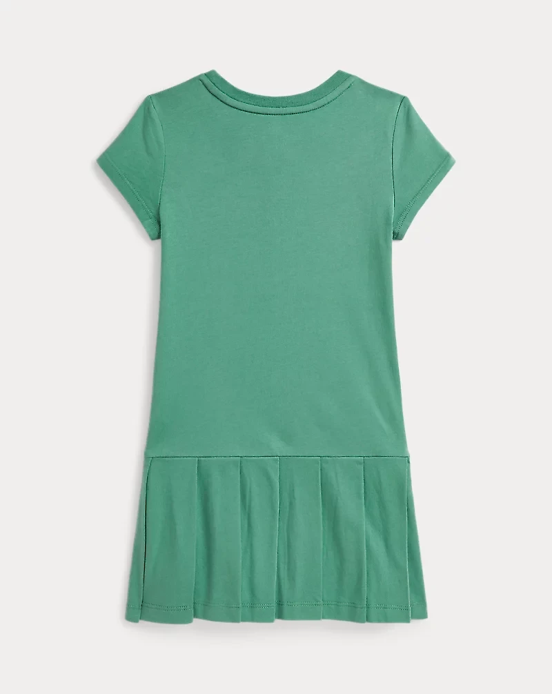 Big Pony Pleated Cotton Jersey Dress
