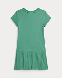 Big Pony Pleated Cotton Jersey Dress