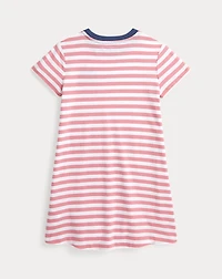 Striped Logo Cotton Jersey Dress