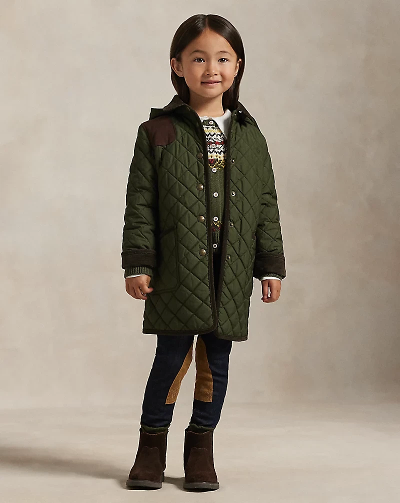Quilted Long Barn Jacket