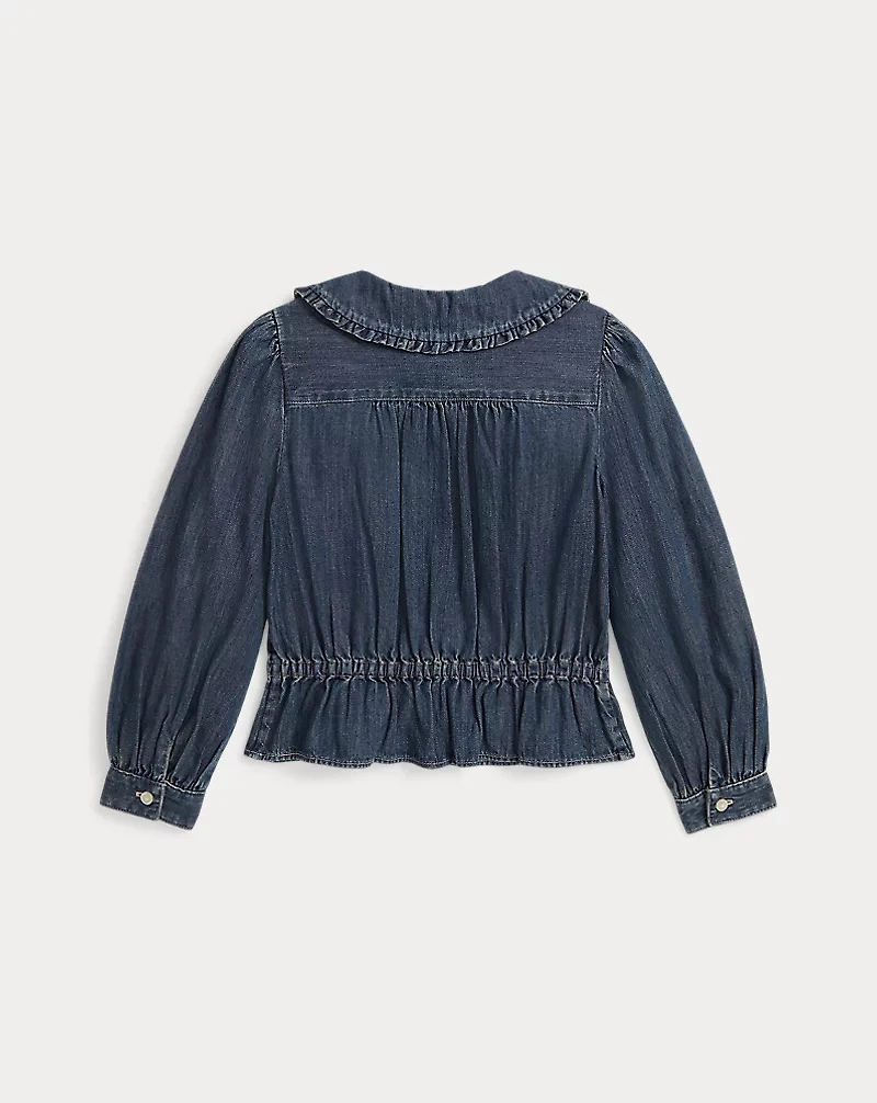 Long-Sleeve Denim Blouse