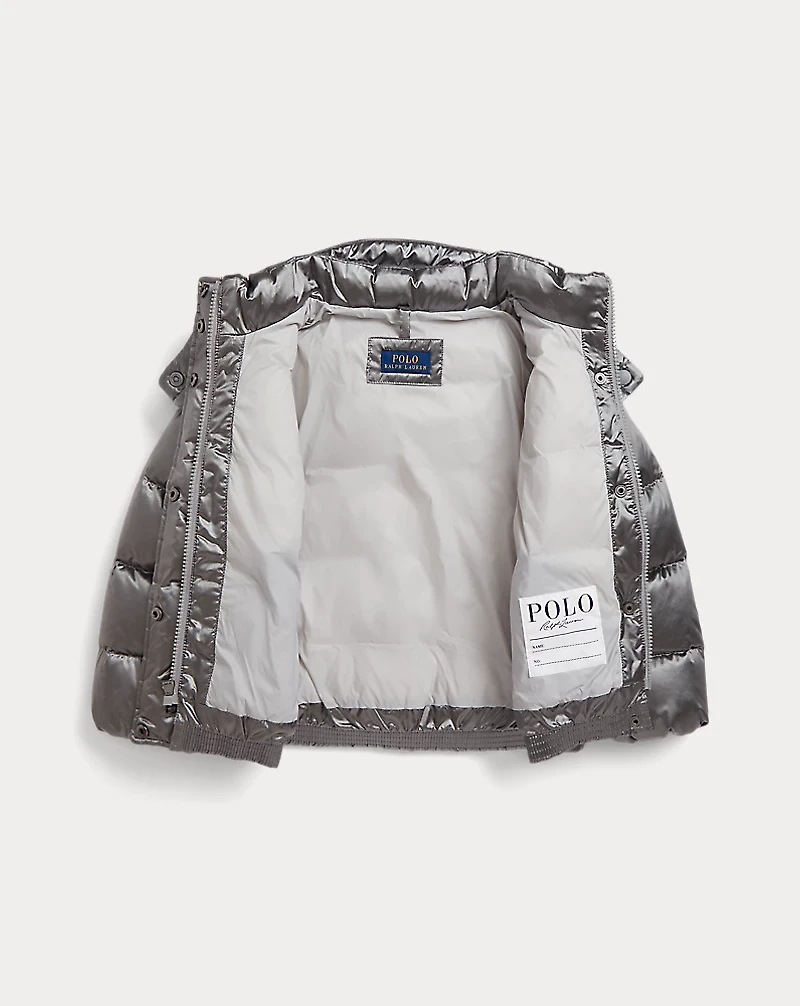 Metallic Down Hooded Jacket