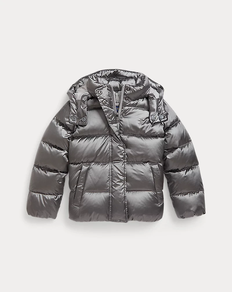 Metallic Down Hooded Jacket