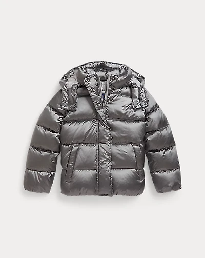 Metallic Down Hooded Jacket