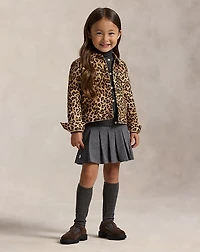 Leopard-Print Denim Trucker Jacket