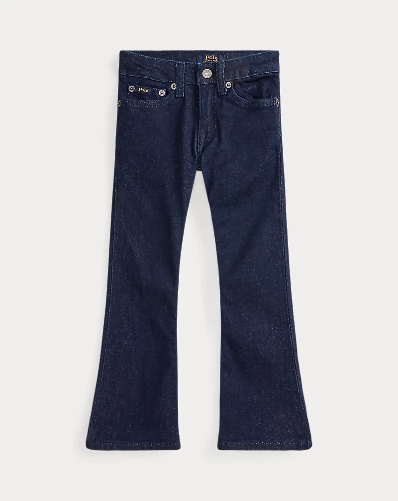 Flared Indigo Stretch Denim Jean