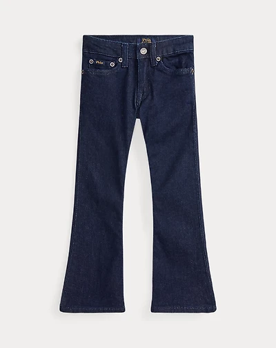 Flared Indigo Stretch Denim Jean