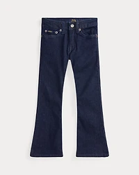 Flared Indigo Stretch Denim Jean