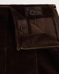 Pleated Corduroy Skirt
