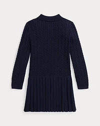 Mini-Cable Polo Sweater Dress