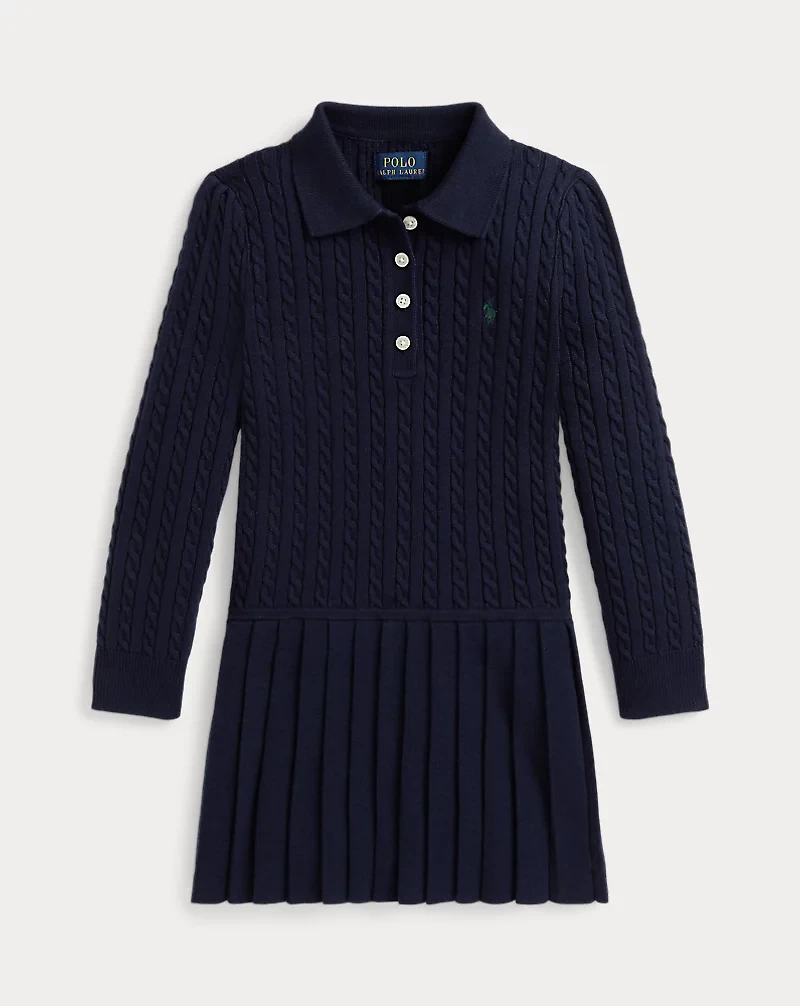 Mini-Cable Polo Sweater Dress